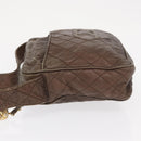 CHANEL Matelasse COCO Mark Shoulder Bag Leather Brown Gold CC Auth hk3336-5