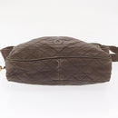 CHANEL Matelasse COCO Mark Shoulder Bag Leather Brown Gold CC Auth hk3336-9