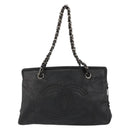 CHANEL COCO Mark Chain Shoulder Bag Patent leather Black Gold CC Auth hk3337-13