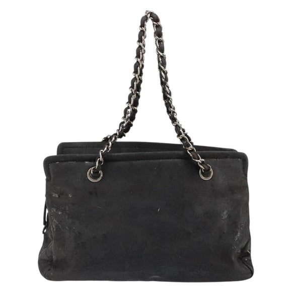 CHANEL COCO Mark Chain Shoulder Bag Patent leather Black Gold CC Auth hk3337