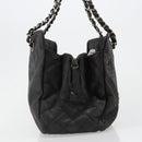CHANEL COCO Mark Chain Shoulder Bag Patent leather Black Gold CC Auth hk3337-3