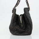 CHANEL COCO Mark Chain Shoulder Bag Patent leather Black Gold CC Auth hk3337-4