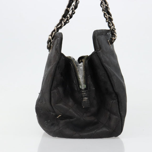 CHANEL COCO Mark Chain Shoulder Bag Patent leather Black Gold CC Auth hk3337