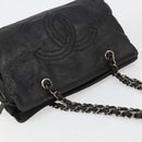 CHANEL COCO Mark Chain Shoulder Bag Patent leather Black Gold CC Auth hk3337-6