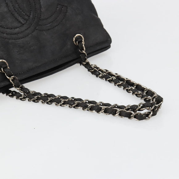 CHANEL COCO Mark Chain Shoulder Bag Patent leather Black Gold CC Auth hk3337