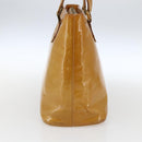 LOUIS VUITTON Monogram Vernis Houston Hand Bag Beige M91004 LV Auth hk3345-3