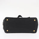 PRADA Canapa PM Hand Bag Canvas 2way Black Gold Auth hk3347-5