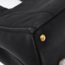 PRADA Canapa PM Hand Bag Canvas 2way Black Gold Auth hk3347-17
