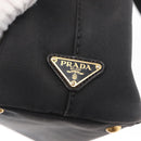 PRADA Canapa PM Hand Bag Canvas 2way Black Gold Auth hk3347-18