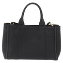 PRADA Canapa PM Hand Bag Canvas 2way Black Gold Auth hk3347-2