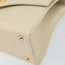 GIVENCHY Hand Bag Leather Beige Gold Auth hk3350-10