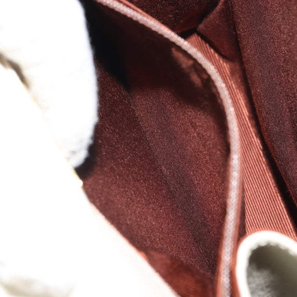 GIVENCHY Hand Bag Leather Beige Gold Auth hk3350