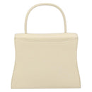 GIVENCHY Hand Bag Leather Beige Gold Auth hk3350-3