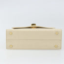 GIVENCHY Hand Bag Leather Beige Gold Auth hk3350-9
