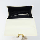 Gianni Versace Hand Bag Leather White Gold Auth hk3351-9