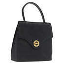 GIVENCHY Hand Bag Leather Black Gold Auth hk3353-1