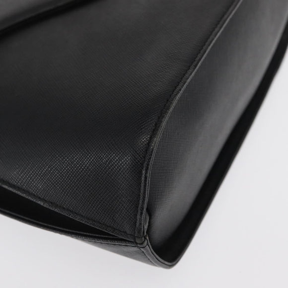 GIVENCHY Hand Bag Leather Black Gold Auth hk3353