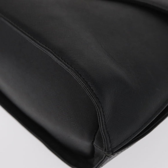 GIVENCHY Hand Bag Leather Black Gold Auth hk3353