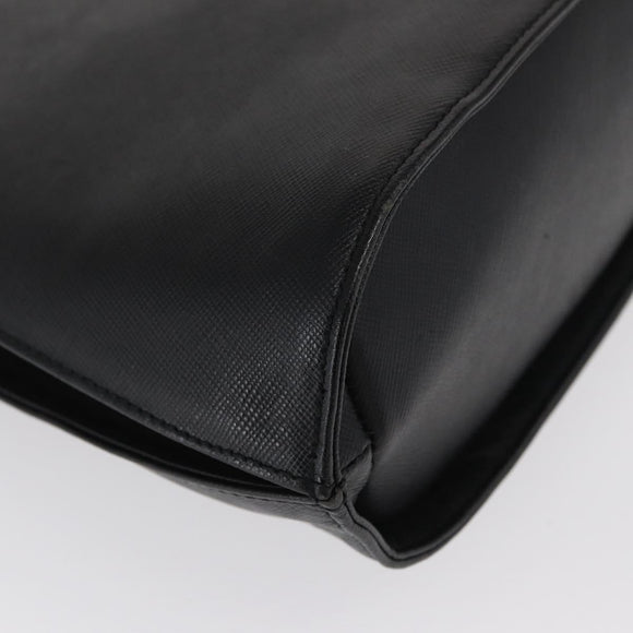 GIVENCHY Hand Bag Leather Black Gold Auth hk3353