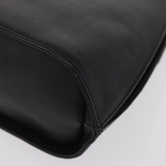 GIVENCHY Hand Bag Leather Black Gold Auth hk3353