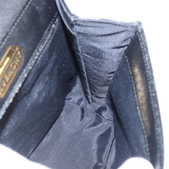 GIVENCHY Hand Bag Leather Black Gold Auth hk3353