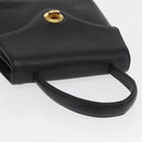 GIVENCHY Hand Bag Leather Black Gold Auth hk3353-6