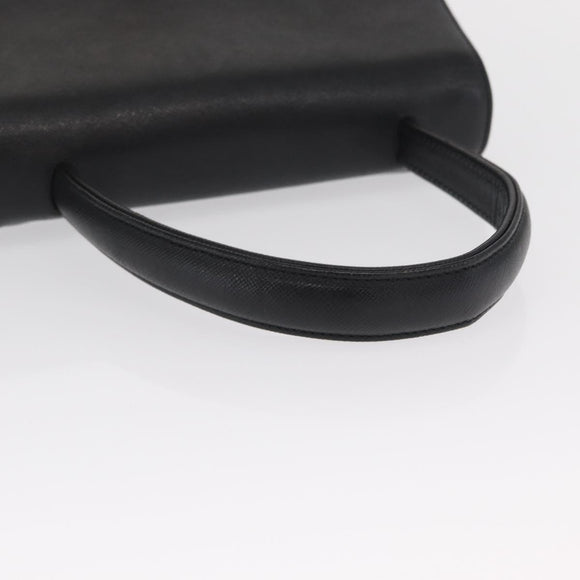 GIVENCHY Hand Bag Leather Black Gold Auth hk3353