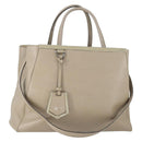 FENDI To joule Hand Bag Leather 2way Beige Silver Auth hk3360-1
