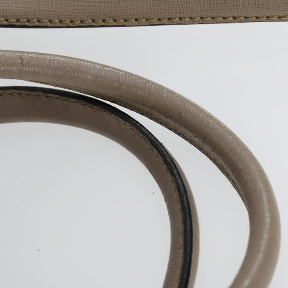 FENDI To joule Hand Bag Leather 2way Beige Silver Auth hk3360