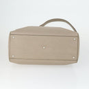 FENDI To joule Hand Bag Leather 2way Beige Silver Auth hk3360-5