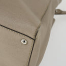 FENDI To joule Hand Bag Leather 2way Beige Silver Auth hk3360-15