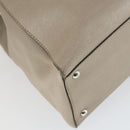 FENDI To joule Hand Bag Leather 2way Beige Silver Auth hk3360-18
