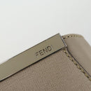 FENDI To joule Hand Bag Leather 2way Beige Silver Auth hk3360-19