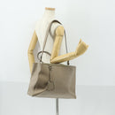 FENDI To joule Hand Bag Leather 2way Beige Silver Auth hk3360-24