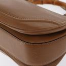 GUCCI New Bamboo Tote Bag Leather 2way Brown Gold 254884 Auth hk3362V-19