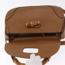 GUCCI New Bamboo Tote Bag Leather 2way Brown Gold 254884 Auth hk3362V-24