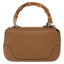 GUCCI New Bamboo Tote Bag Leather 2way Brown Gold 254884 Auth hk3362V-2