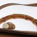 GUCCI New Bamboo Tote Bag Leather 2way Brown Gold 254884 Auth hk3362V-14