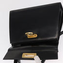 Salvatore Ferragamo Gancini Hand Bag Leather 2way Black Gold Auth hk3364-10