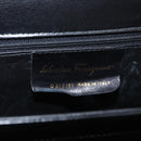 Salvatore Ferragamo Gancini Hand Bag Leather 2way Black Gold Auth hk3364-12