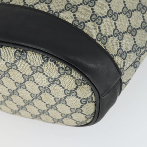 GUCCI GG Supreme Sherry Line Shoulder Bag PVC Navy Gold Auth hk3367