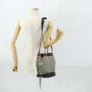 GUCCI GG Supreme Sherry Line Shoulder Bag PVC Navy Gold Auth hk3367-21