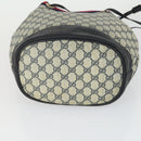 GUCCI GG Supreme Sherry Line Shoulder Bag PVC Navy Gold Auth hk3367-9
