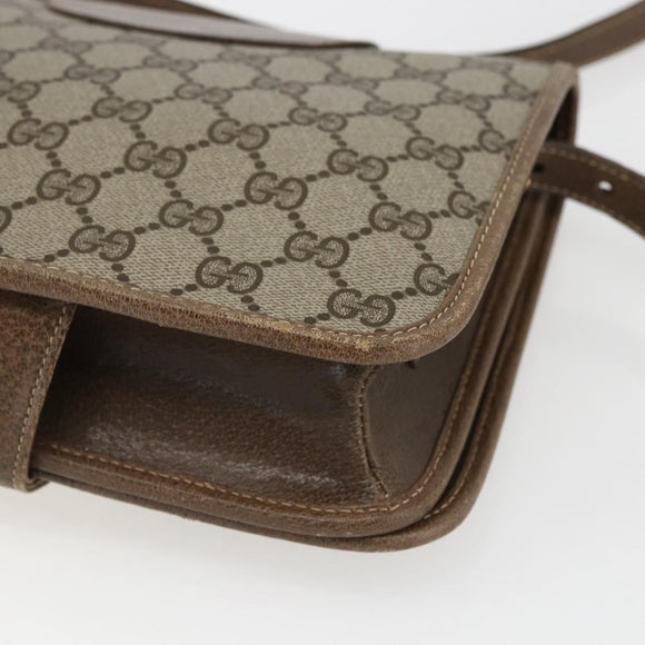 GUCCI GG Supreme Shoulder Bag PVC Beige Gold 93 02 023 Auth hk3368