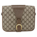 GUCCI GG Supreme Shoulder Bag PVC Beige Gold 93 02 023 Auth hk3368-13
