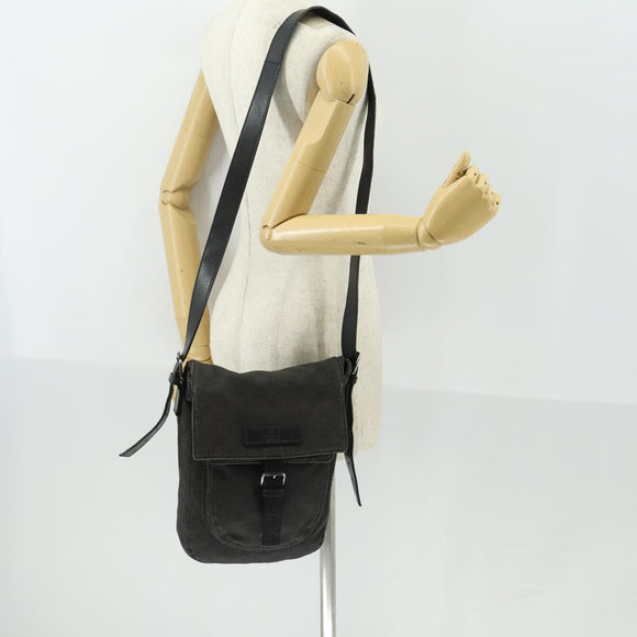 GUCCI GG Canvas Shoulder Bag Black Silver 101654 Auth hk3369