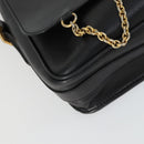 CELINE Shoulder Bag Leather Black Gold Auth hk3373-15