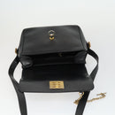CELINE Shoulder Bag Leather Black Gold Auth hk3373-10