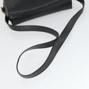 CELINE Shoulder Bag Leather Black Gold Auth hk3373-7