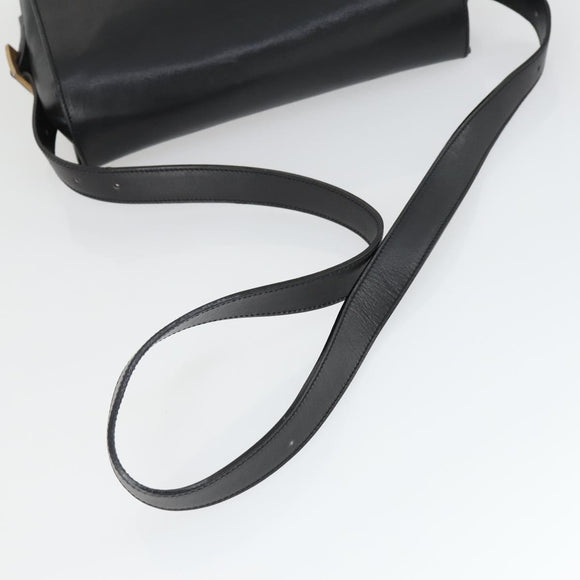 CELINE Shoulder Bag Leather Black Gold Auth hk3373